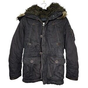 Vintage Abercrombie Mt. Washington Parka Coat Faux Fur Trim Sz Medium Coat